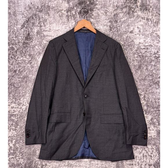 SUITSUPPLY Suit Jacket 38L Long Mens Gray Glen Plaid Super 150s Italian Wool - Picture 1 of 11